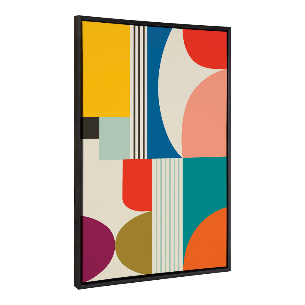 Sylvie Mid Century Modern Pattern Framed Canvas by Rachel Lee of My Dream Wall