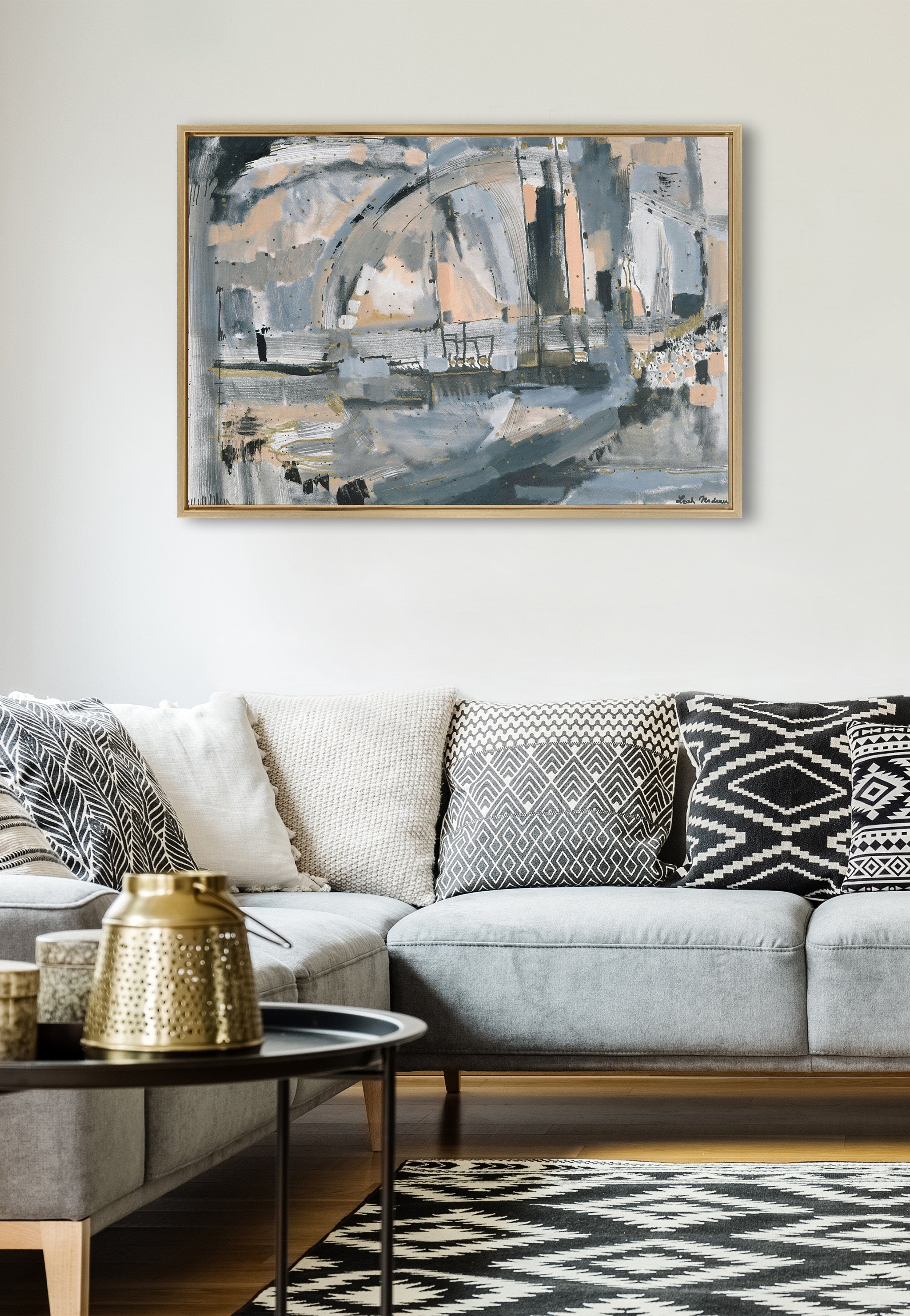 Sylvie Harbor Nights Framed Canvas by Leah Nadeau