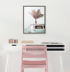 Sylvie Blue Beach Van Framed Canvas by Amy Peterson Art Studio