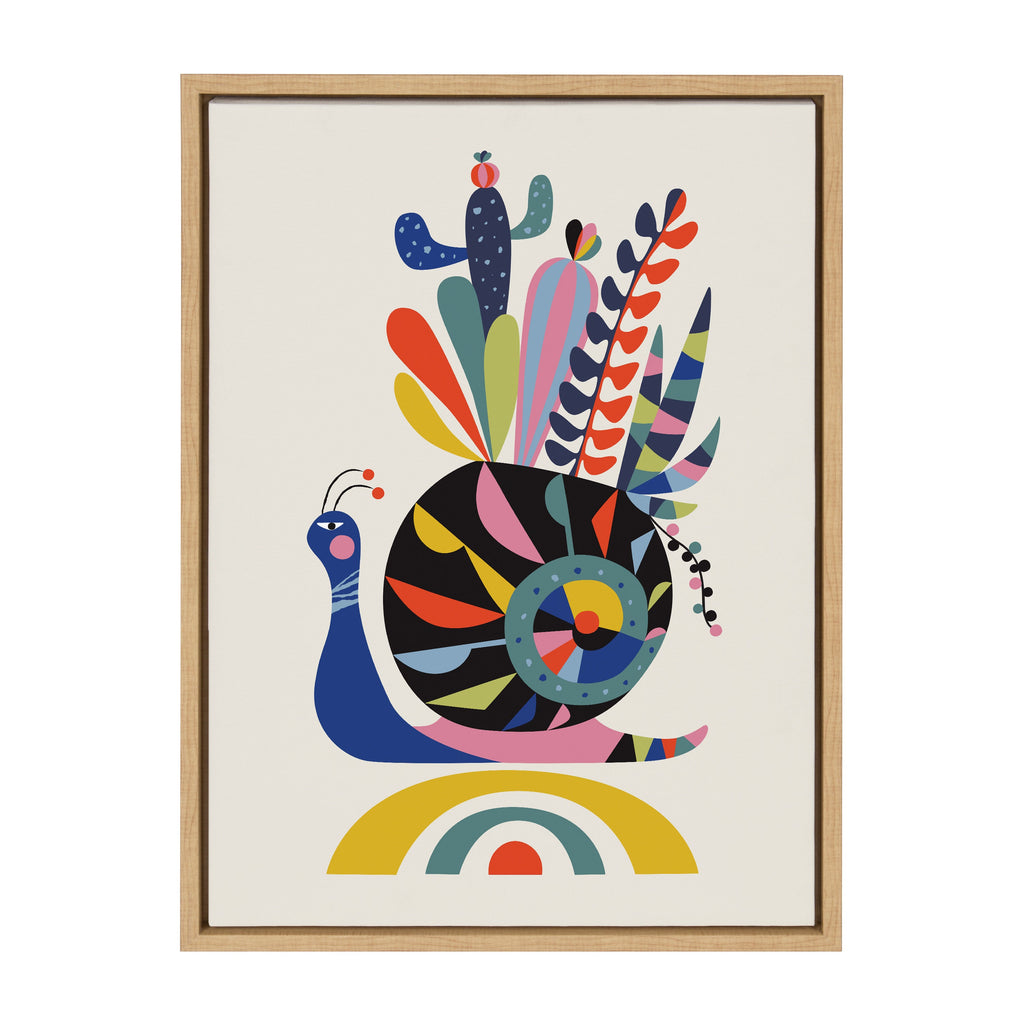Sylvie Snail Framed Canvas by Rachel Lee of My Dream Wall