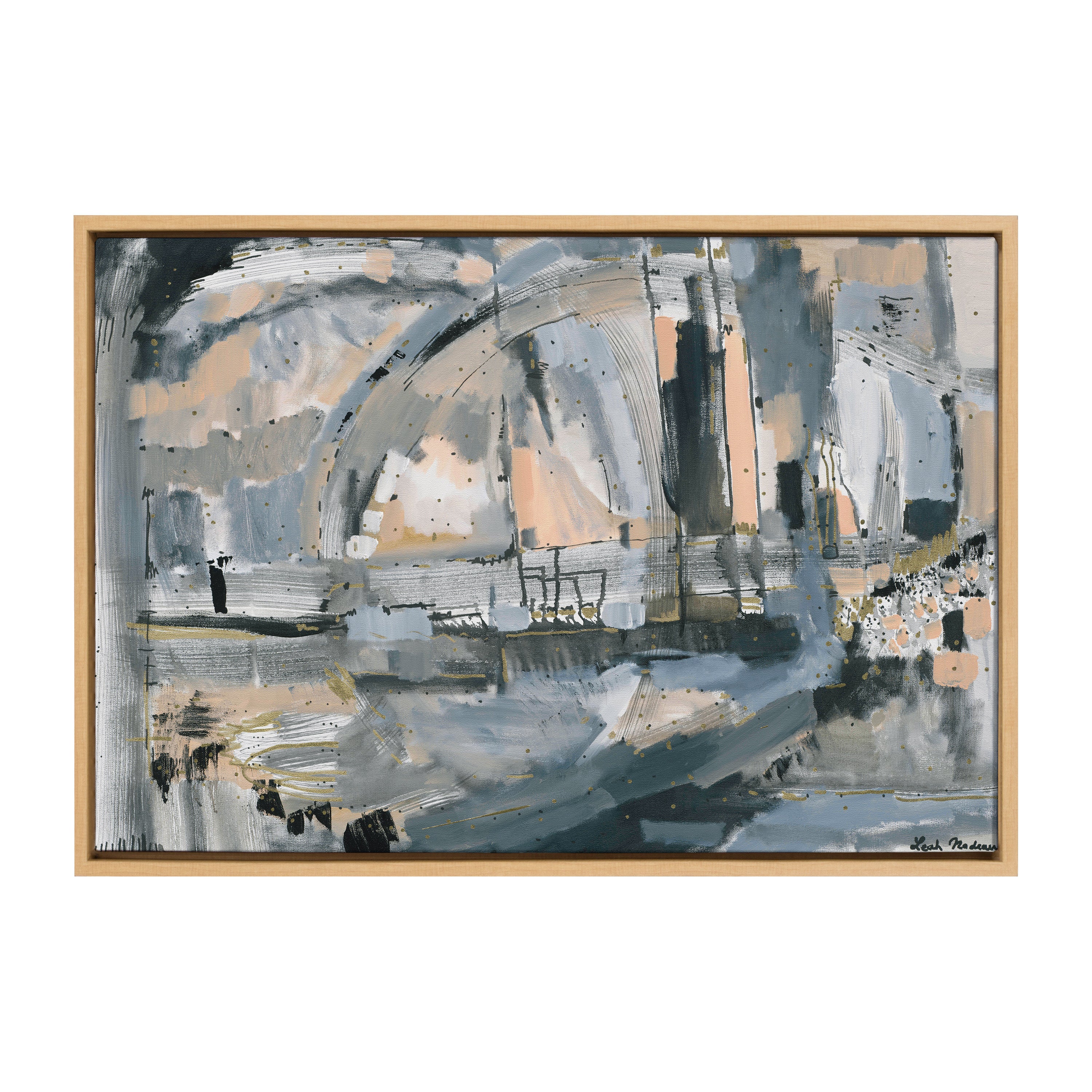 Sylvie Harbor Nights Framed Canvas by Leah Nadeau
