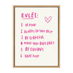Sylvie House Rules Framed Canvas by Honey Island Studio