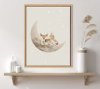 Sylvie On the Moon Framed Canvas by July Art Prints