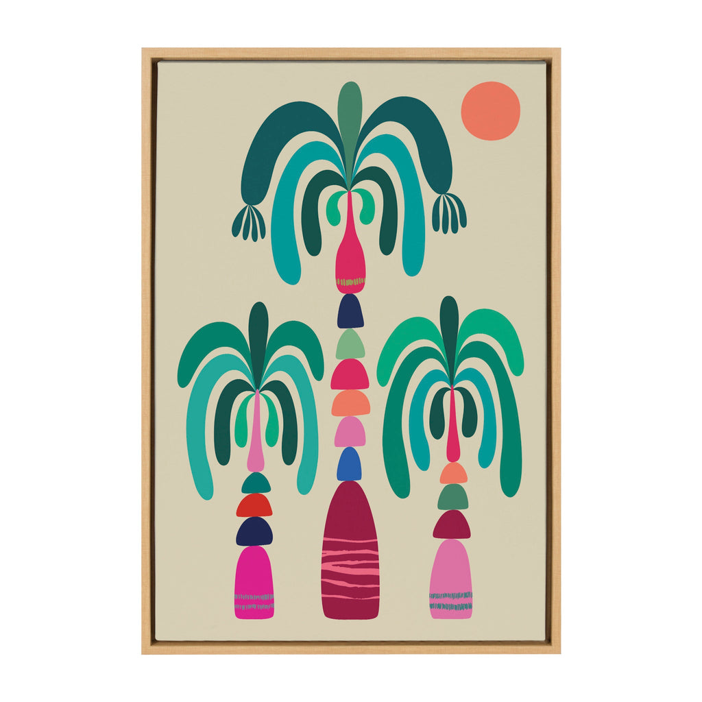 Sylvie MCM Palm Trees Framed Canvas by Rachel Lee