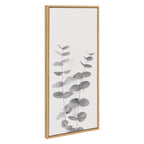 Sylvie Eucalyptus Botanical II Gray and Soft White Framed Canvas by The Creative Bunch Studio