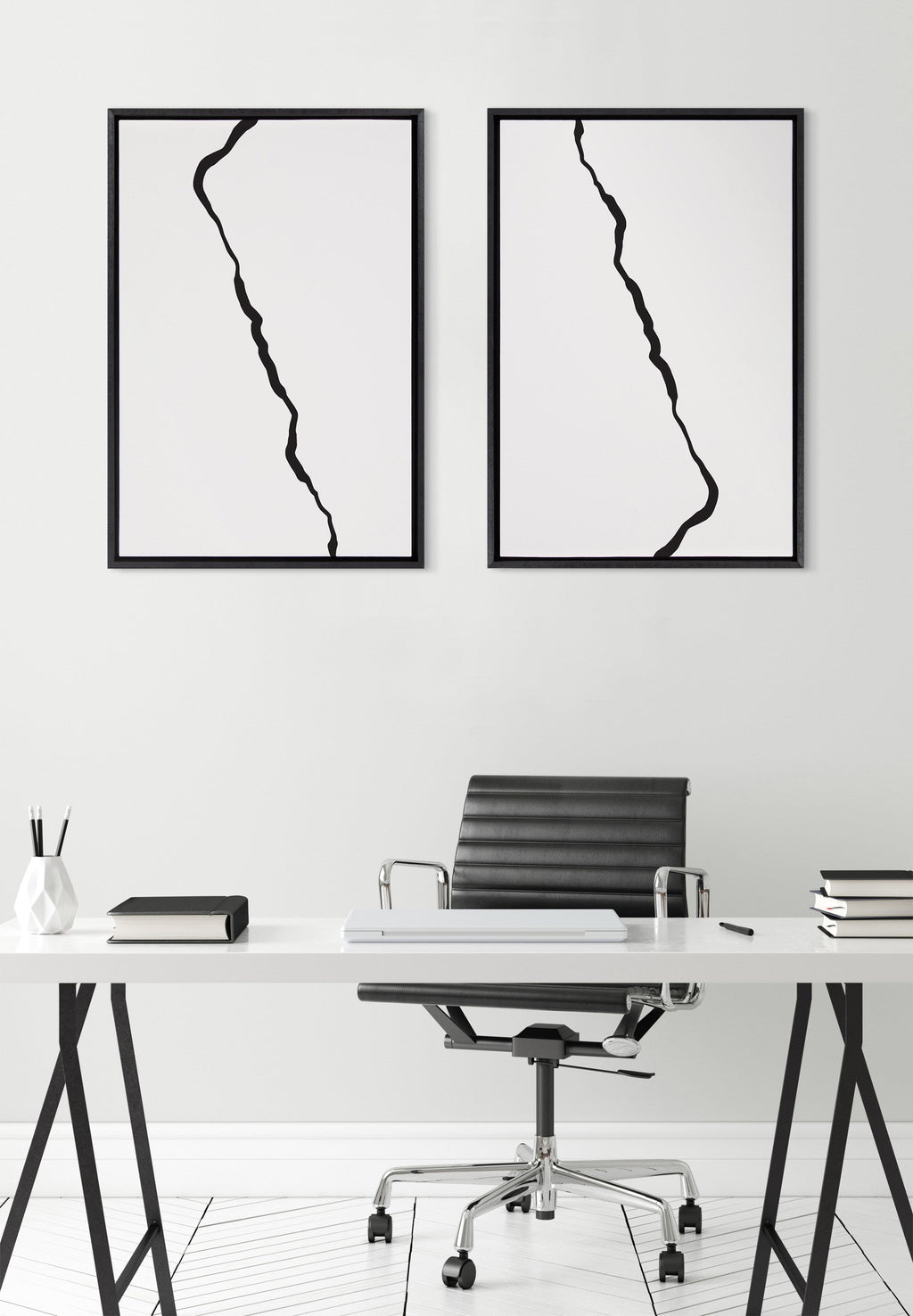 Sylvie Elevated Abstract Minimalist Mountain Landscape Framed Canvas by The Creative Bunch Studio