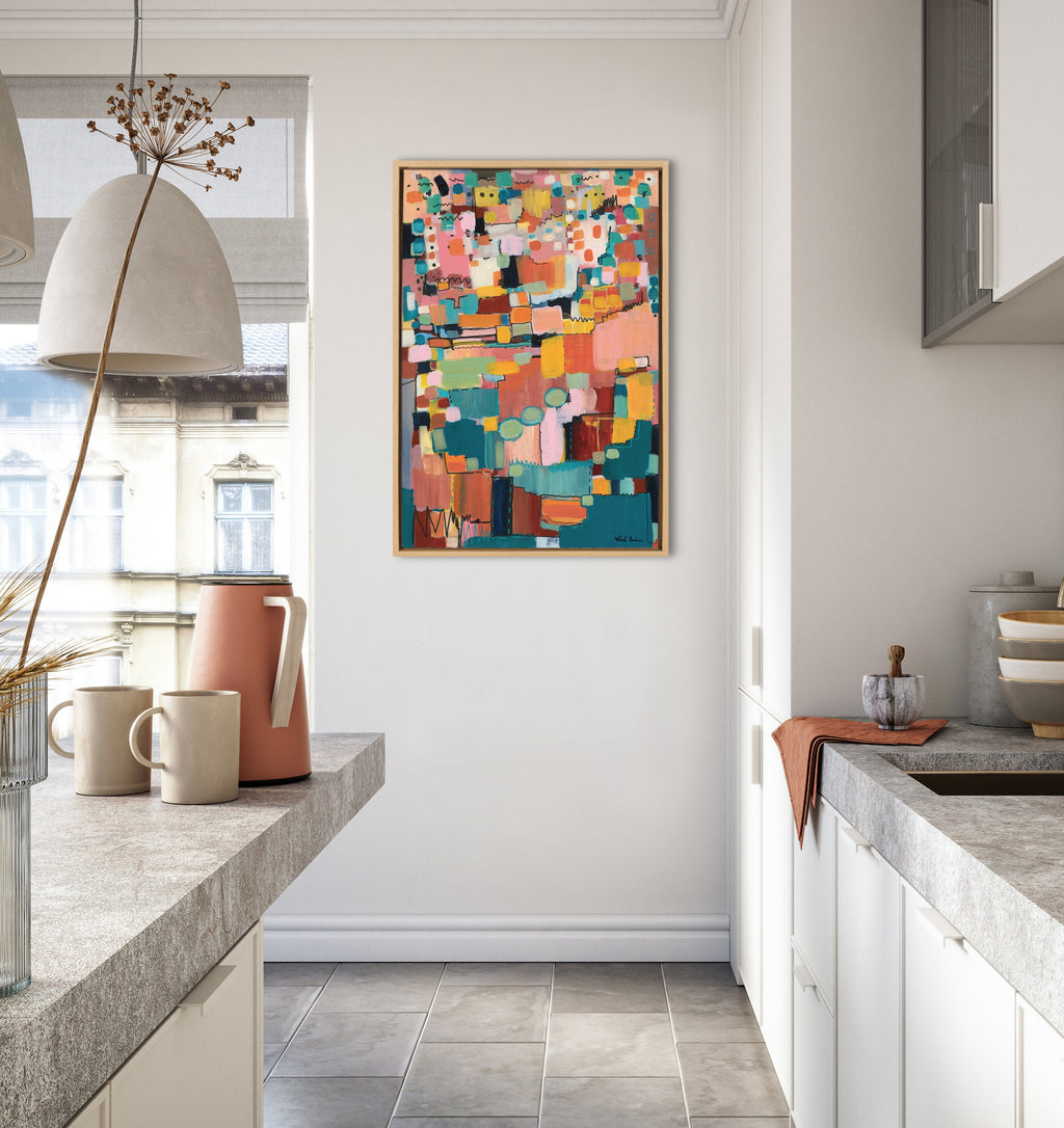 Sylvie Sunset Fiesta Framed Canvas by Leah Nadeau