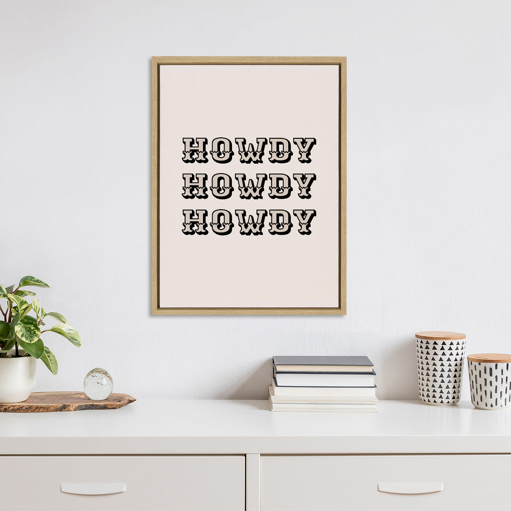 Sylvie Howdy Western Framed Canvas by Honey Island Studio