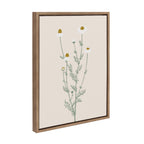 Sylvie Delicate Illustrated White Wildflowers Framed Canvas by The Creative Bunch Studio