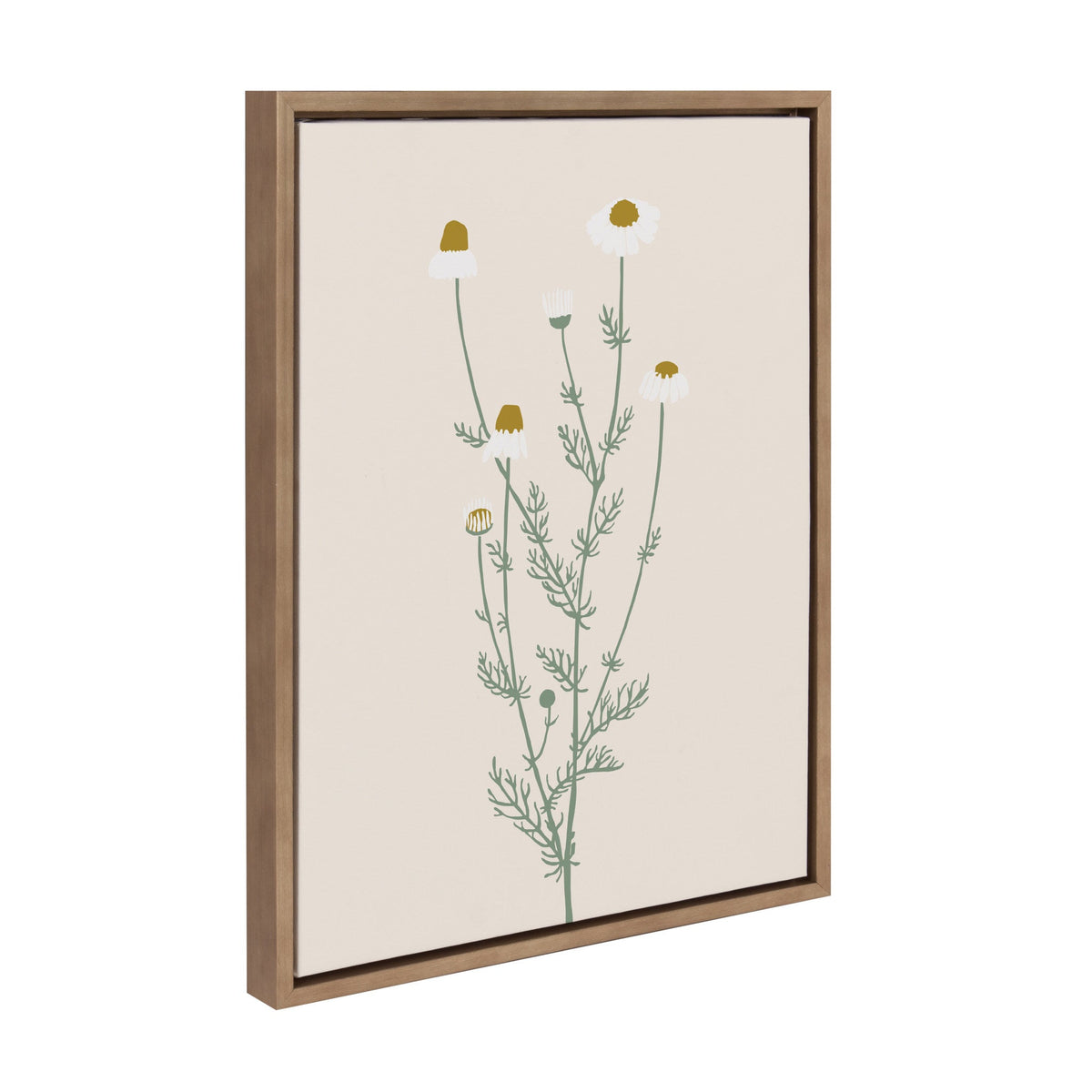 Sylvie Delicate Illustrated White Wildflowers Framed Canvas by The Creative Bunch Studio