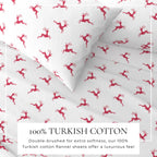 Turkish Cotton Christmas Flannel Sheet Set - Whittaker Collection