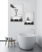 Sylvie Bear in the Tub Framed Canvas by Amy Peterson Art Studio