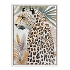 Sylvie Beaded Fern Cheetah Framed Canvas by Inkheart Designs
