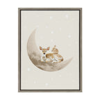 Sylvie On the Moon Framed Canvas by July Art Prints