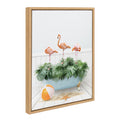 Sylvie Three Flamingos Beach House Bath Framed Canvas by Amy Peterson