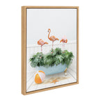 Sylvie Three Flamingos Beach House Bath Framed Canvas by Amy Peterson