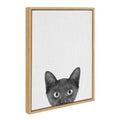 Sylvie Black Kitten Framed Canvas by Simon Te of Tai Prints