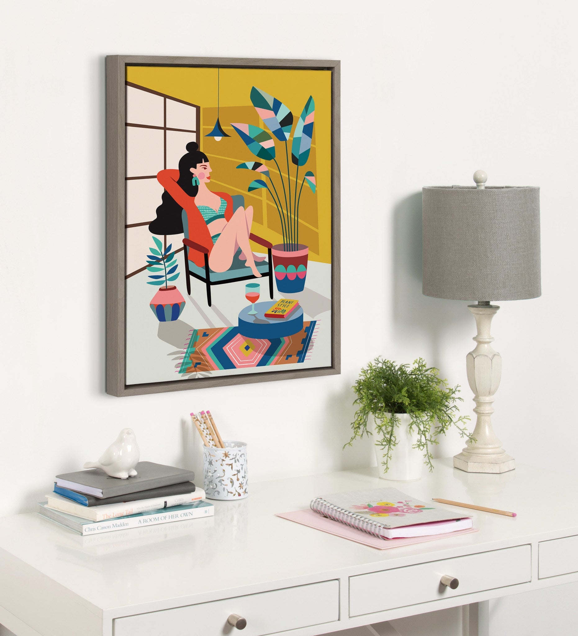 Sylvie Plant Lady Framed Canvas by Rachel Lee of My Dream Wall