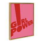 Sylvie Pink Girl Power Framed Canvas By Rocket Jack