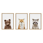 Sylvie Studio Bear, Studio Fox and Studio Raccoon Framed Canvas by Amy Peterson Art Studio