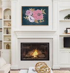 Sylvie Beaded Three Purple Poppies Framed Canvas by Mackenzie Nelson