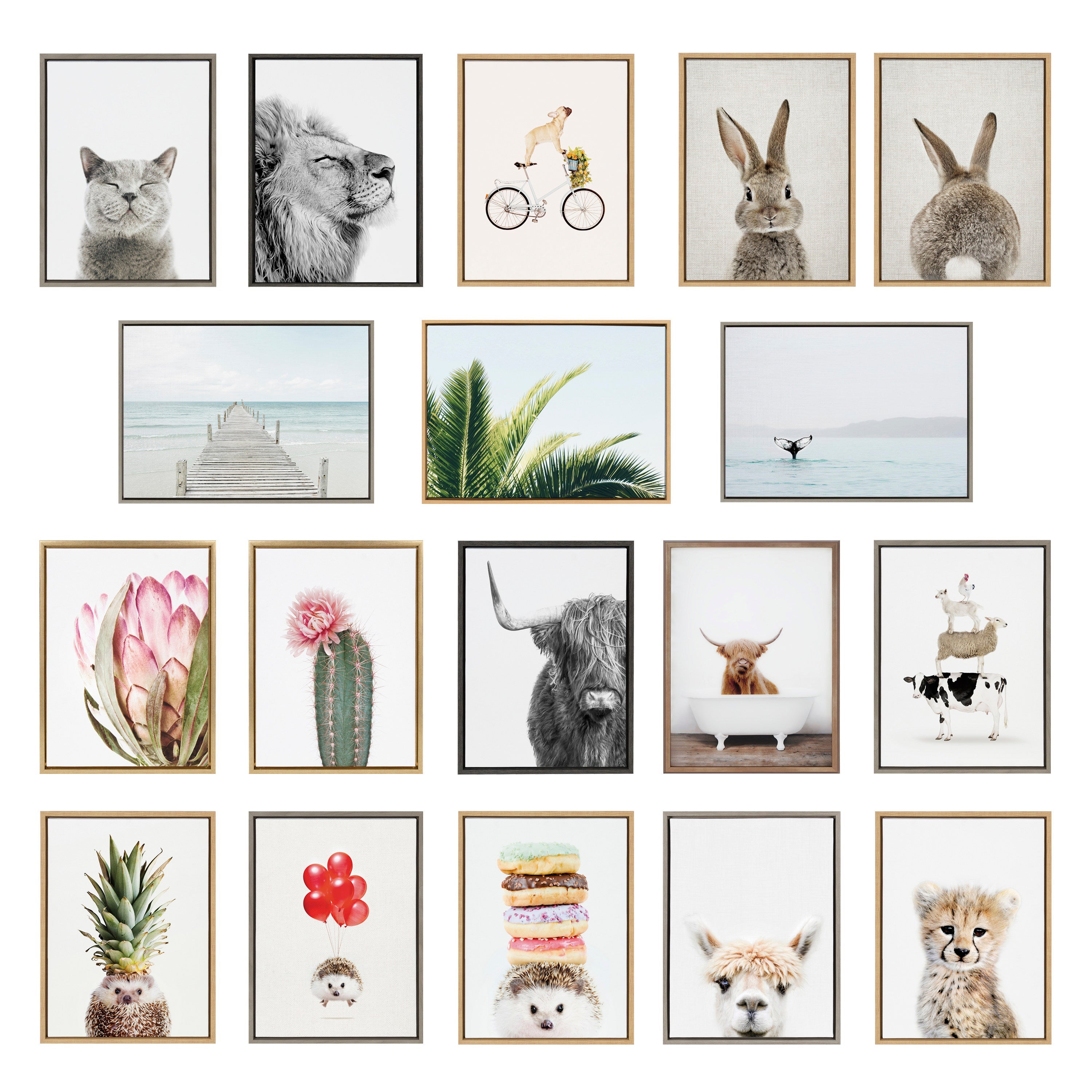 Sylvie Bubble Gum Giraffe Framed Canvas by Amy Peterson Art Studio