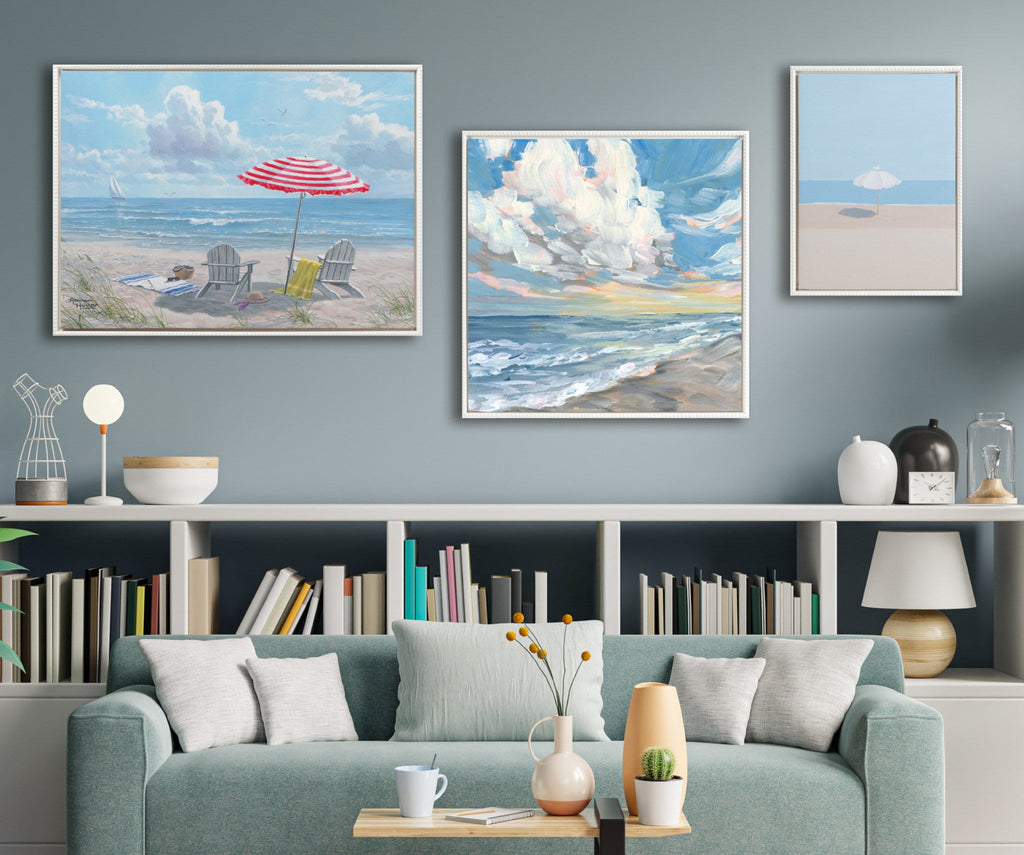 Sylvie Beaded Fort Myers Beach Framed Canvas by Emily Kenney
