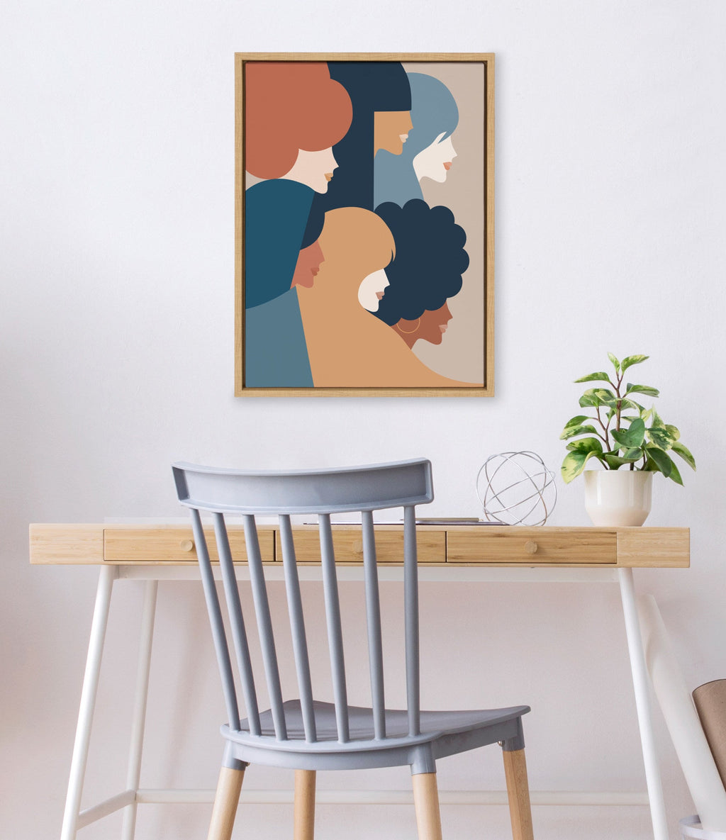 Sylvie We Persist Earthy Framed Canvas by Dominique Vari