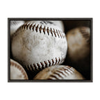Sylvie Softball Close Up Framed Canvas by Shawn St. Peter