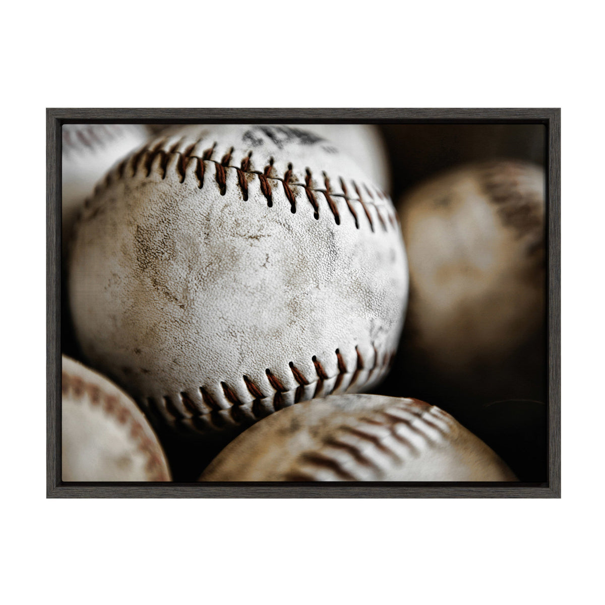 Sylvie Softball Close Up Framed Canvas by Shawn St. Peter