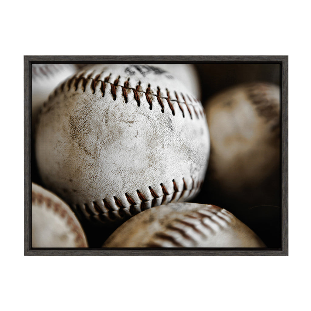 Sylvie Softball Close Up Framed Canvas by Shawn St. Peter