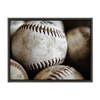 Sylvie Softball Close Up Framed Canvas by Shawn St. Peter