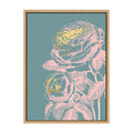 Sylvie Floral in Teal Framed Canvas by Apricot and Birch