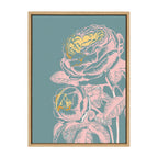 Sylvie Floral in Teal Framed Canvas by Apricot and Birch