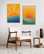 Sylvie Sunshine 1 and 2 Framed Canvas Art Set by Carrie Cantwell