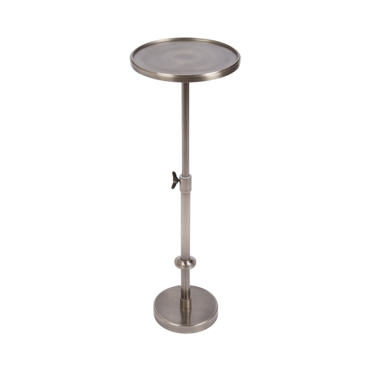 Engles Adjustable Polished Metal Table and Plant Stand