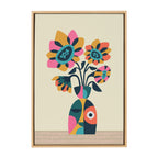 Sylvie Mid Century Modern Sunflowers Framed Canvas by Rachel Lee of My Dream Wall