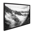 Sylvie BW Highland Cow No. 1 , Mountains, and Inca Trail Black and White Framed Canvas by Various Artists