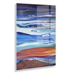 Coastal Currents Floating Acrylic Art by Xizhou Xie