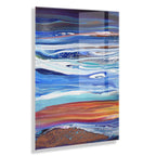 Coastal Currents Floating Acrylic Art by Xizhou Xie