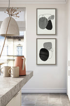 Sylvie 863 Abstract Rocks and 864 On The Rocks Framed Canvas Set by Teju Reval of SnazzyHues