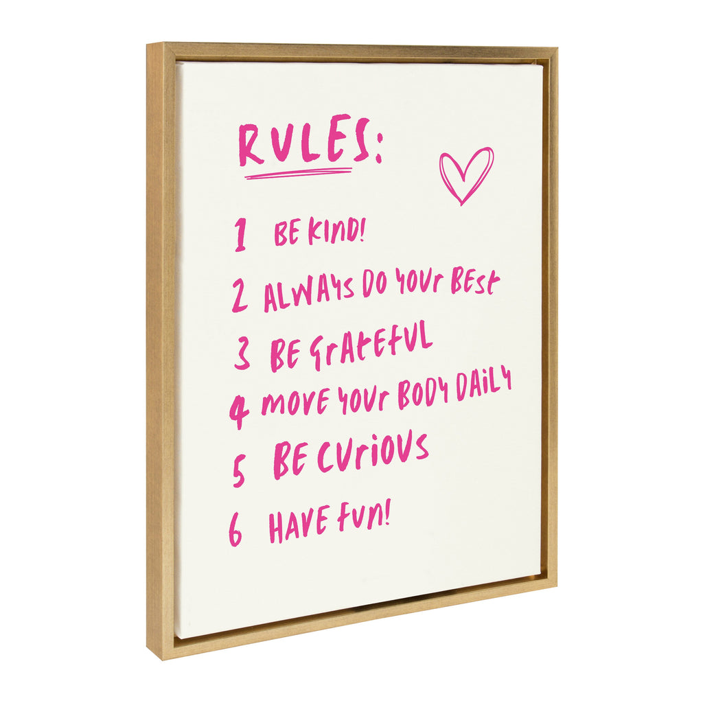 Sylvie House Rules Framed Canvas by Honey Island Studio