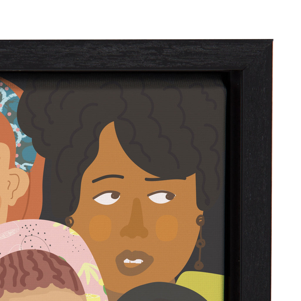 Sylvie Black People United Framed Canvas by Queenbe Monyei