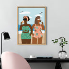 Sylvie Ice cream on the Beach Framed Canvas by Queenbe Monyei