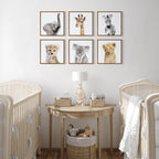 Sylvie Safari Animal Framed Canvas Art Set by Amy Peterson