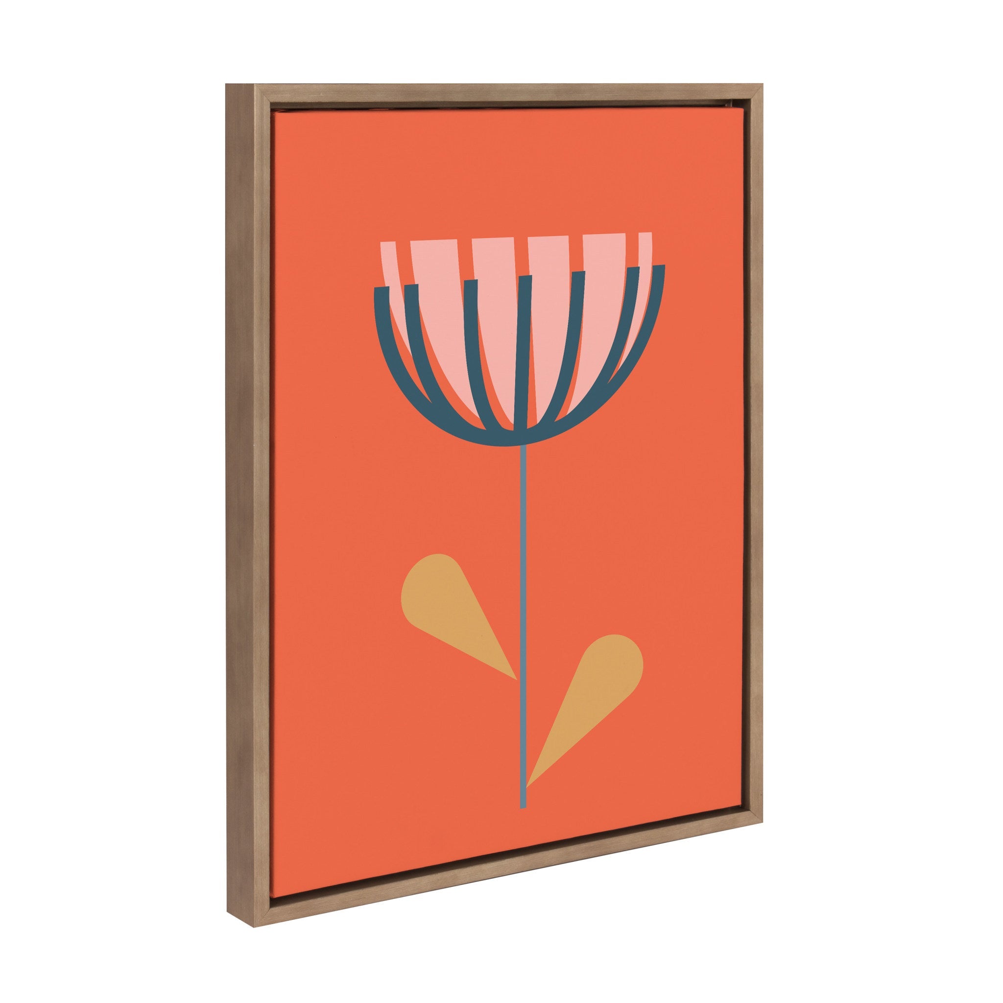 Sylvie Flower in Orange Framed Canvas by Apricot and Birch