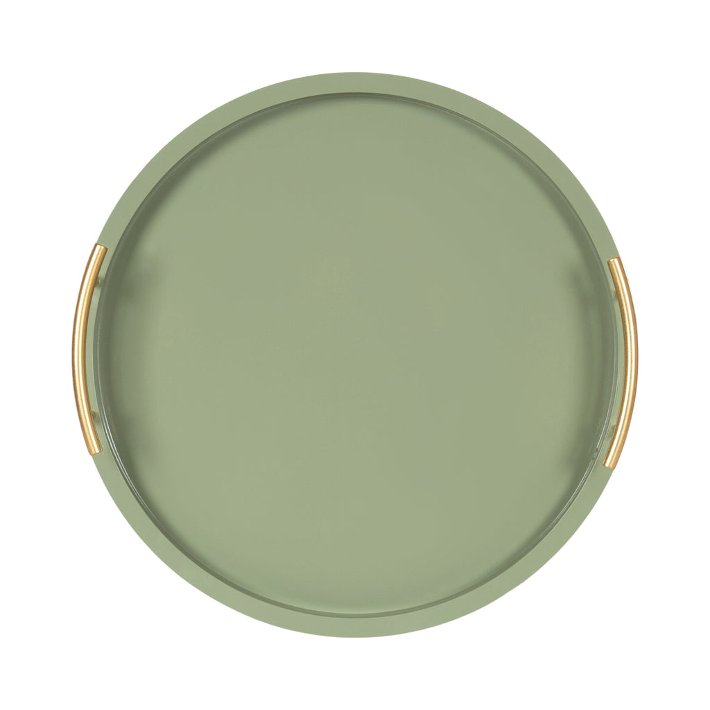 Halsey Wood Round Decorative Tray