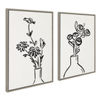 Sylvie Still Life Flowers in Vase Framed Canvas Set by The Creative Bunch Studio