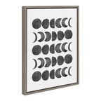 Sylvie 901 Moon Phases Black on White Framed Canvas by Teju Reval of SnazzyHues