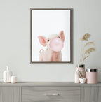 Sylvie Bubble Gum Piglet Framed Canvas by Amy Peterson Art Studio